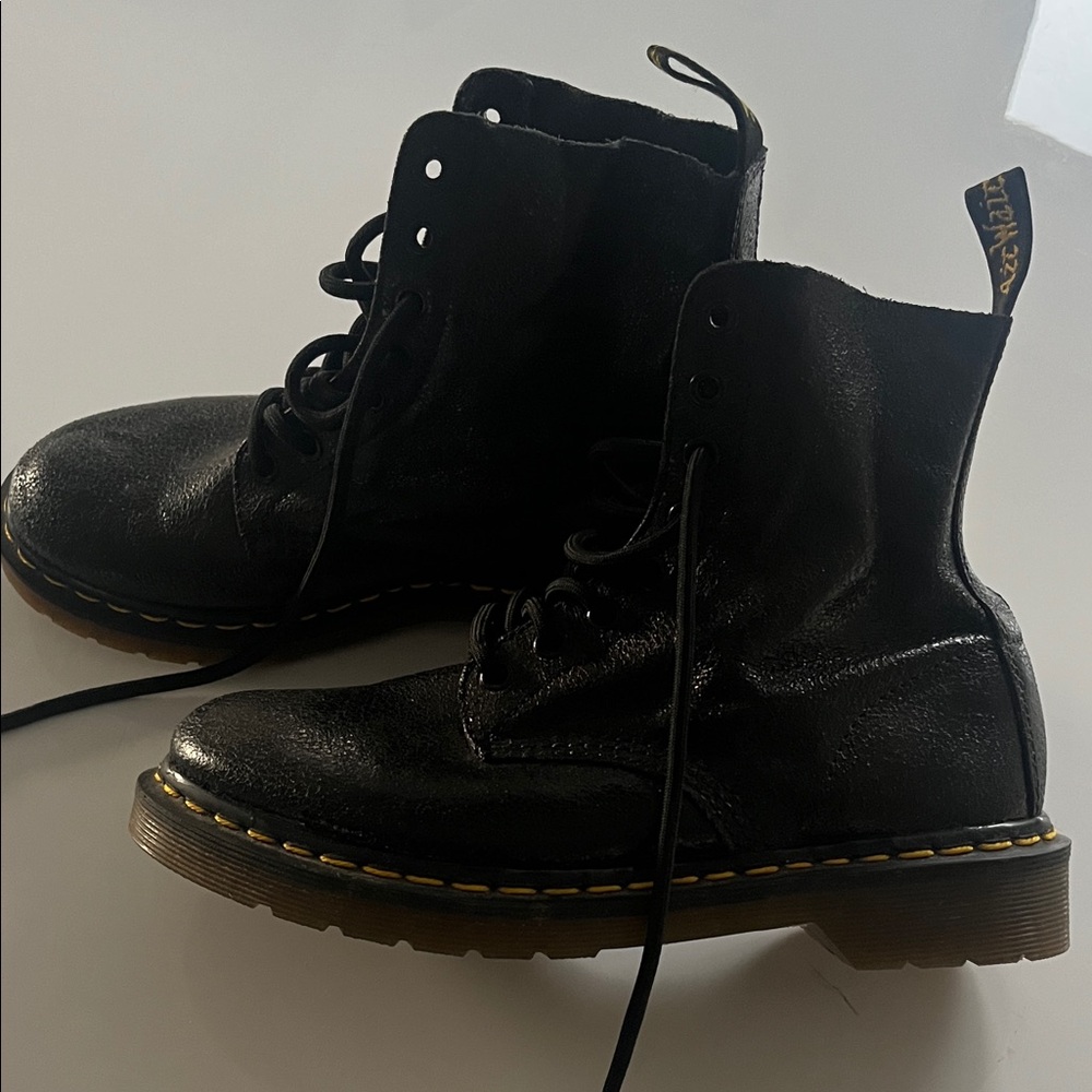 Dr Marten Pascal Black Leather Lace-Up Boots